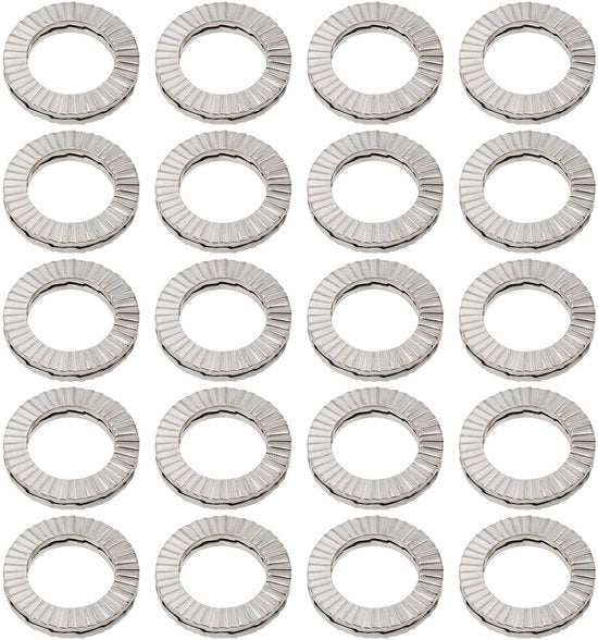 Anelli di chiusura 20 pezzi - Borchie a doppia lastra - Diametro esterno 16,6 mm - Diametro 2,5 mm - M10 - Maggiore stabilità
