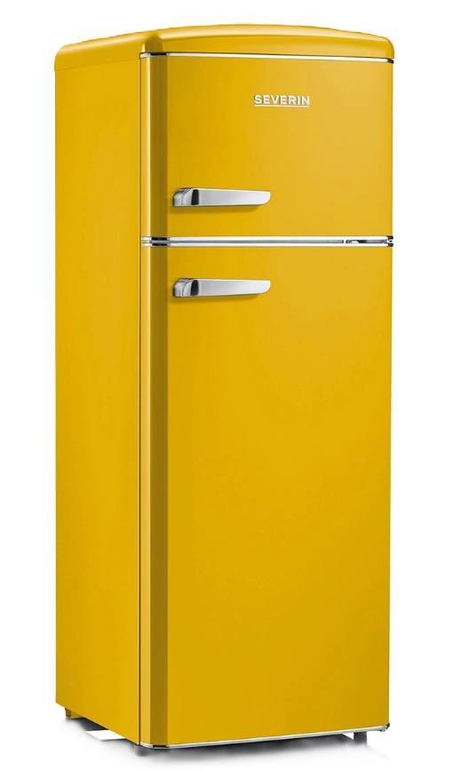 Rkg 8936 retrò - frigorifero doppia porta, 208 litri, classe e (a++), statico, colore giallo