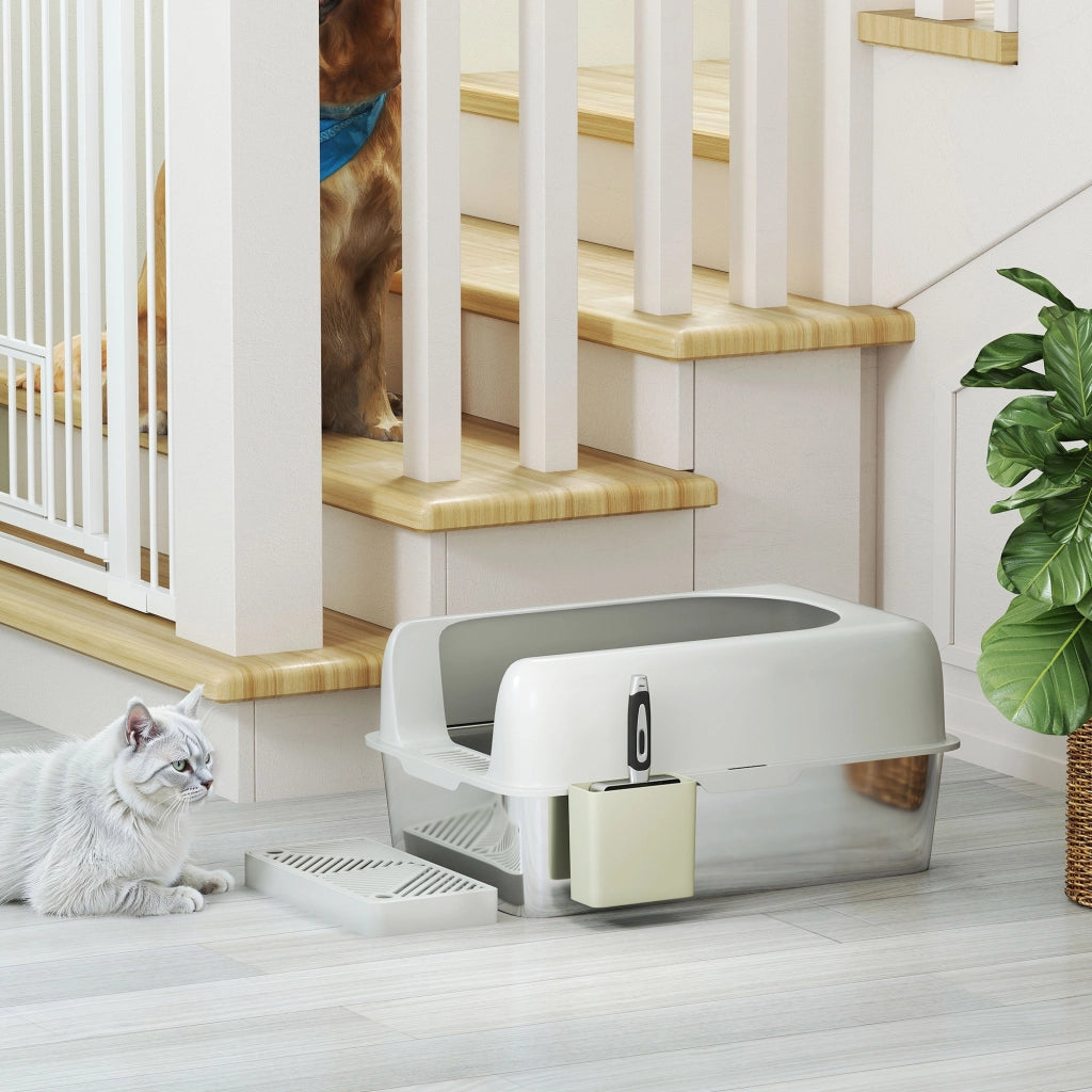 Lettiera per Gatti in Acciaio Inox ¨C Zephmum ¨C Grigio 60x40x20