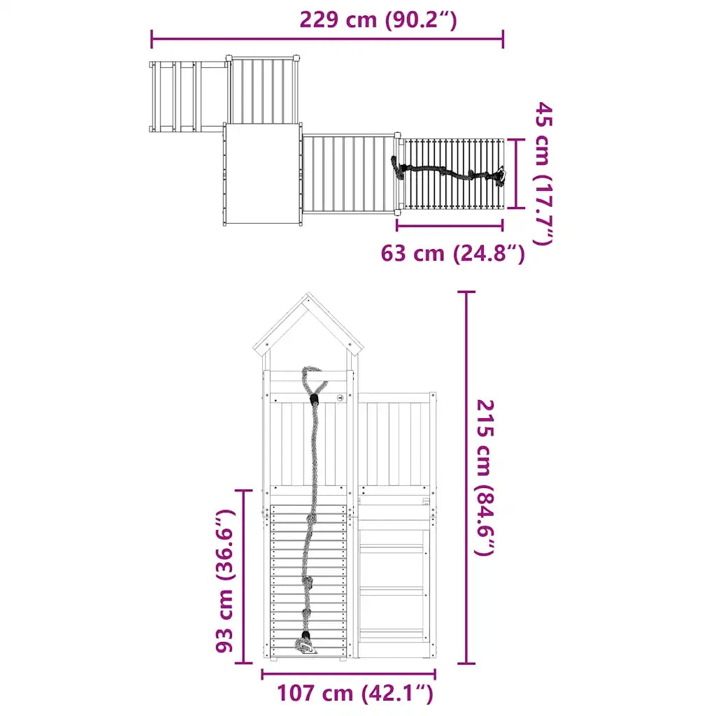 Set da Gioco da Esterno in Legno di Pino Impregnato