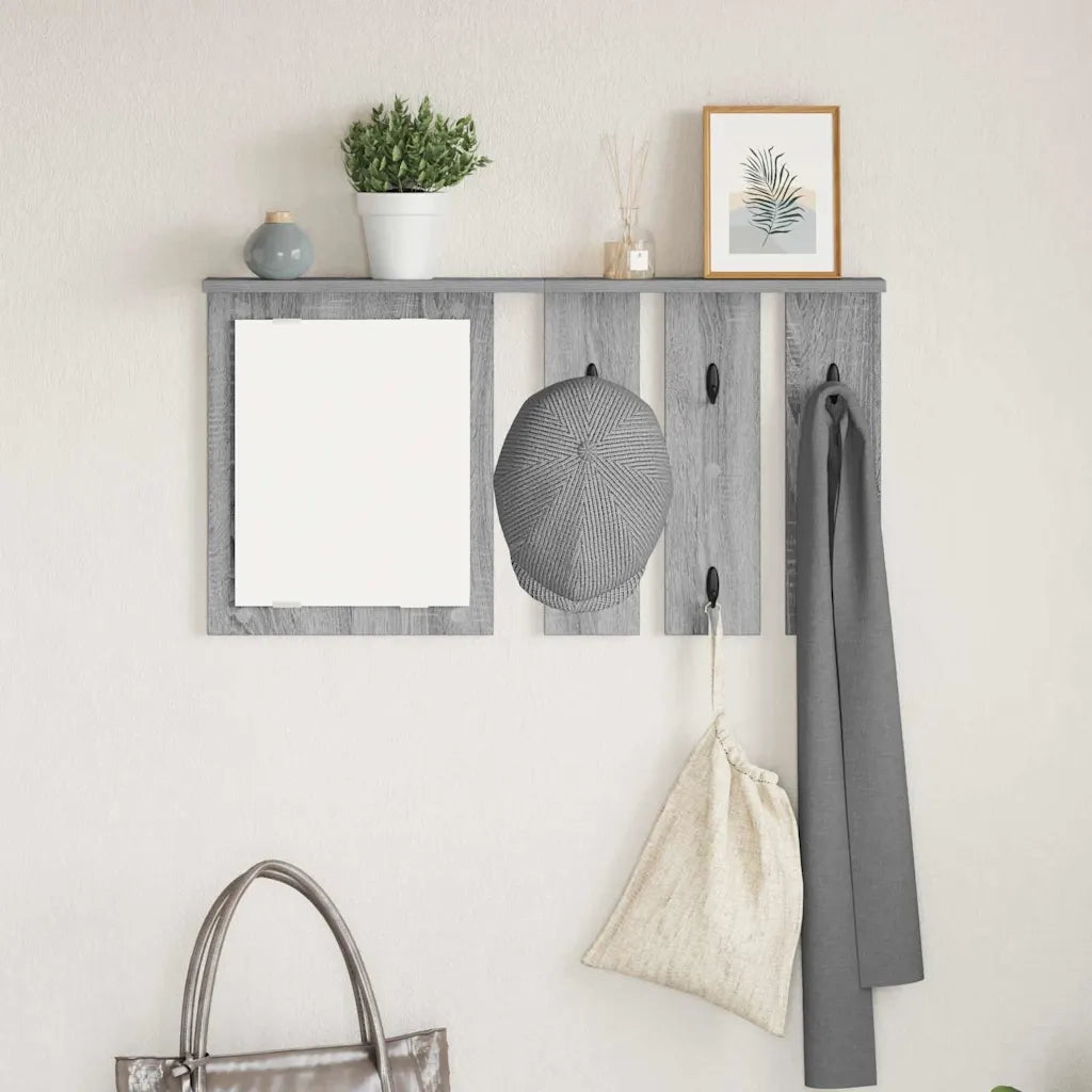 Appendiabiti a muro con specchio Grigio sonoma 85 x 10 x 45 cm CFW3444497