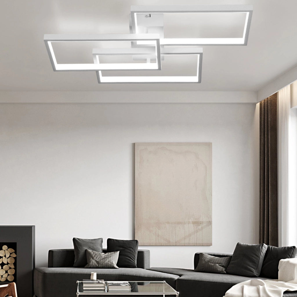 ZMH Lampada da soffitto LED moderna metallo telecomando 3 luci per camera letto