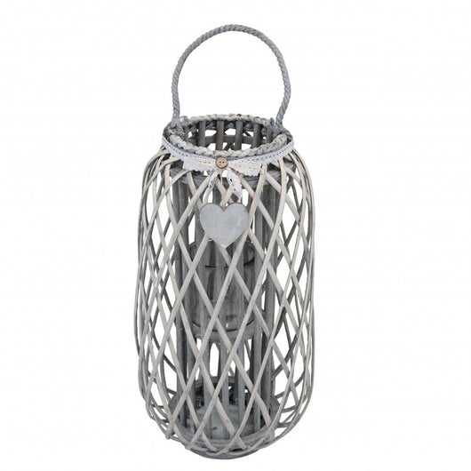 Lanterna Floriane   in Vimini Grigio