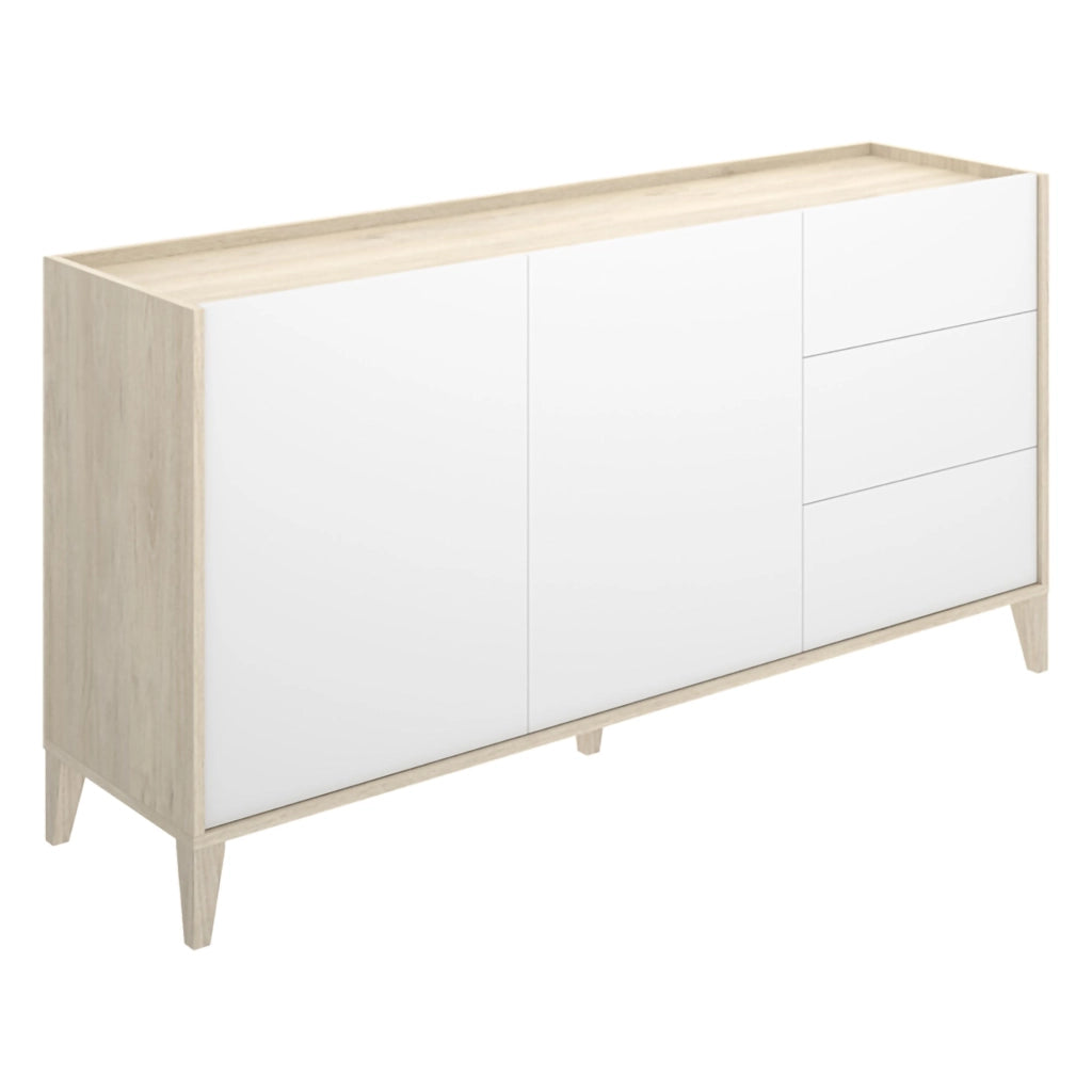 Madia Cadillac, Credenza 3 Cassetti, 40x150x78h cm Bianco
