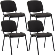 Set 4 Sedie Ufficio Visitatore Ken Imbottite In Tessuto nero