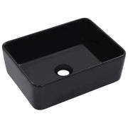 Lavabo da appoggio per l'interno del bagno cabina doccia cabina WC 40 x 30 cm ceramica nera 02_0002629