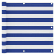 Paravento per balcone frangivista 90 x 300 cm tessuto Oxford bianco e blu 02_0010070