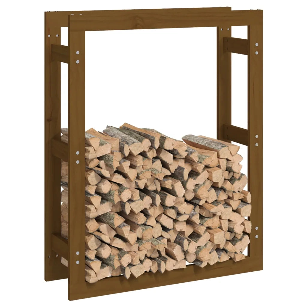 Portalegna Marrone Ambra 80x25x100cm in Legno Massello di Pino 822420
