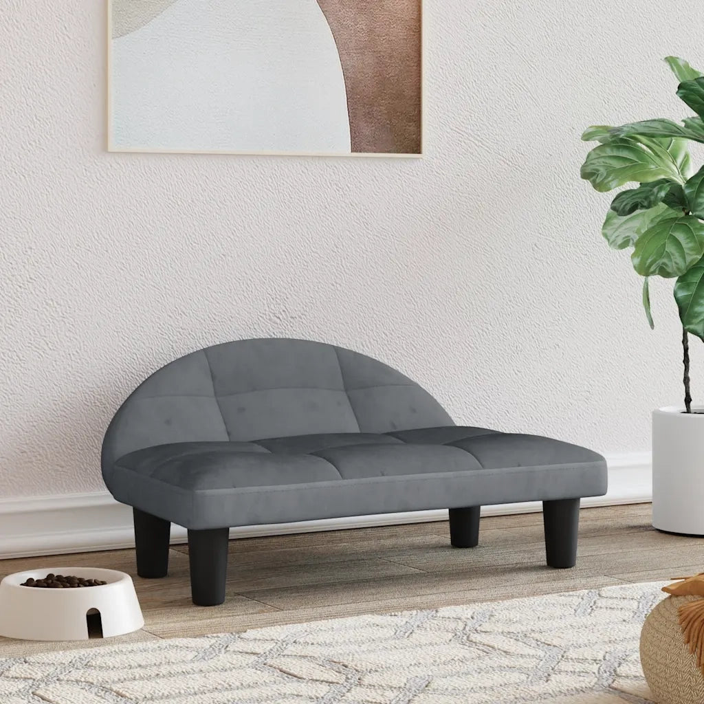 Lettino per Cani Grigio Scuro 70x52x30 cm in Velluto 171940