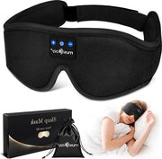 Cuffia da sonno Bluetooth con maschera occhi con cuffia - maschera da sonno soffice con cuffia - 100% oscuramento - altoparlanti sottili - 16 ore di riproduzione - sonno confortevole - unisex.