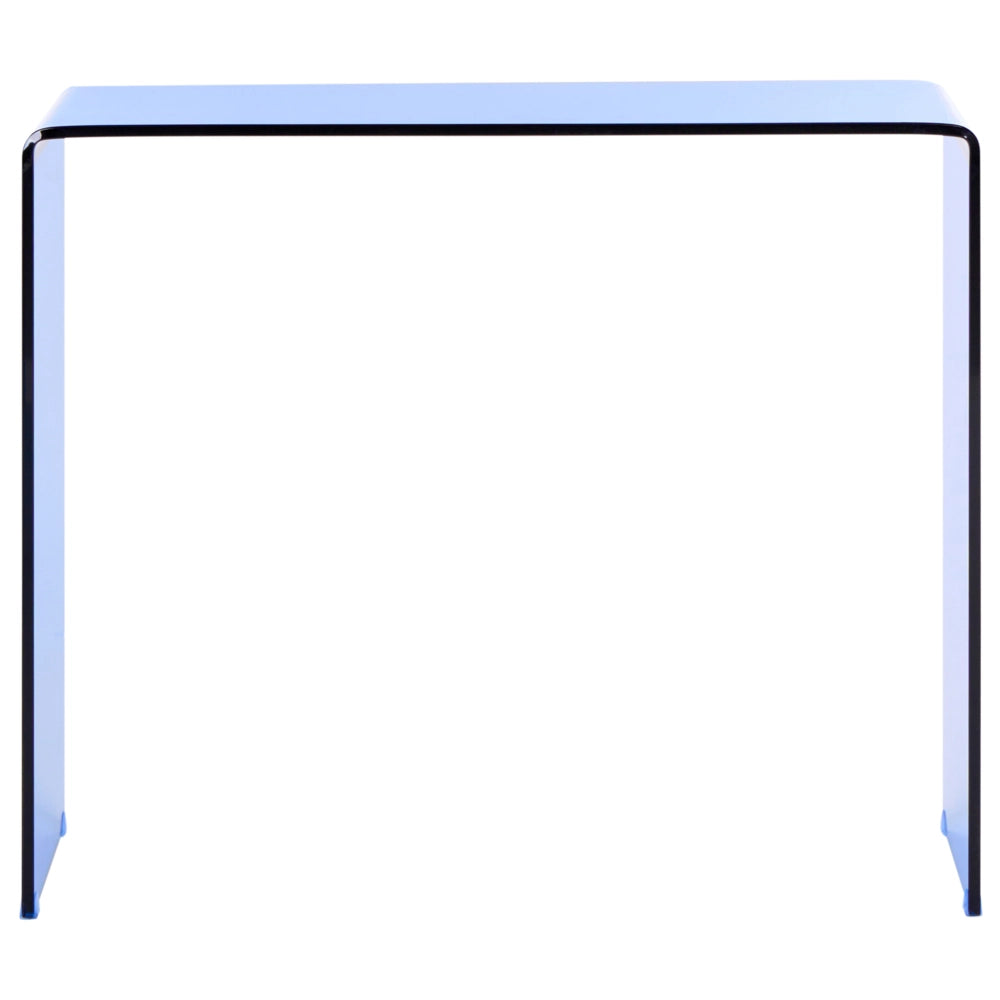 Consolle in vetro trasparente blu 90 x 30 cm rettangolare minimalista