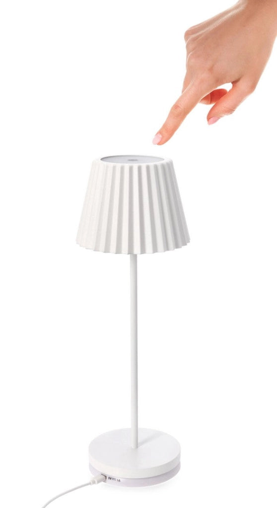 Lampada  da Tavolo Ø12,5x36 cm in Metallo Artika Bianca
