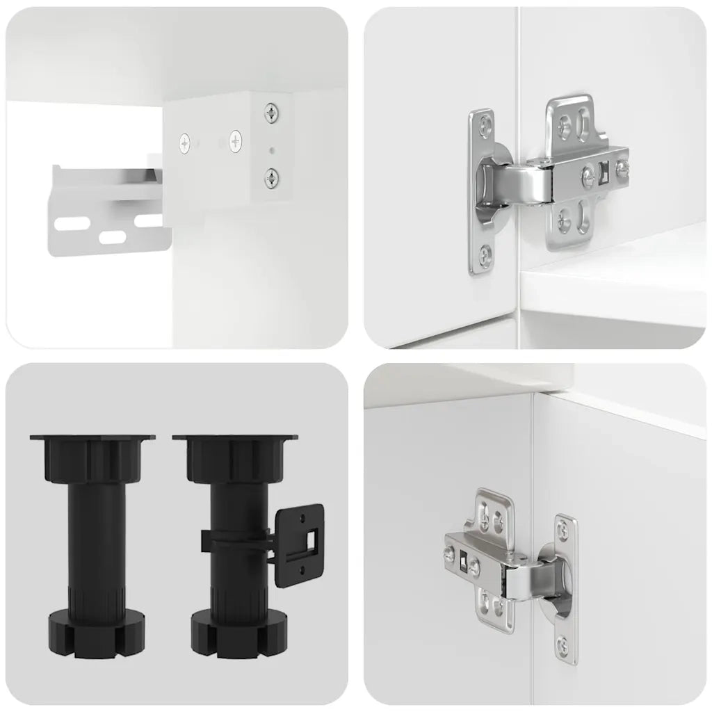vidaXL Set Mobili da Cucina 7 pz Lucca Bianchi Lucido in Truciolato