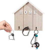 Sostegno per chiave moderno - supporto per chiave - hanger per chiave - attacco alla parete - autoadesivo - supporto per chiave in legno - 21,5 x 22,5 cm - legno e metallo duraturo