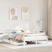 vidaXL Giroletto con Cassetti Bianco 120x190 cm Legno Massello di Pino