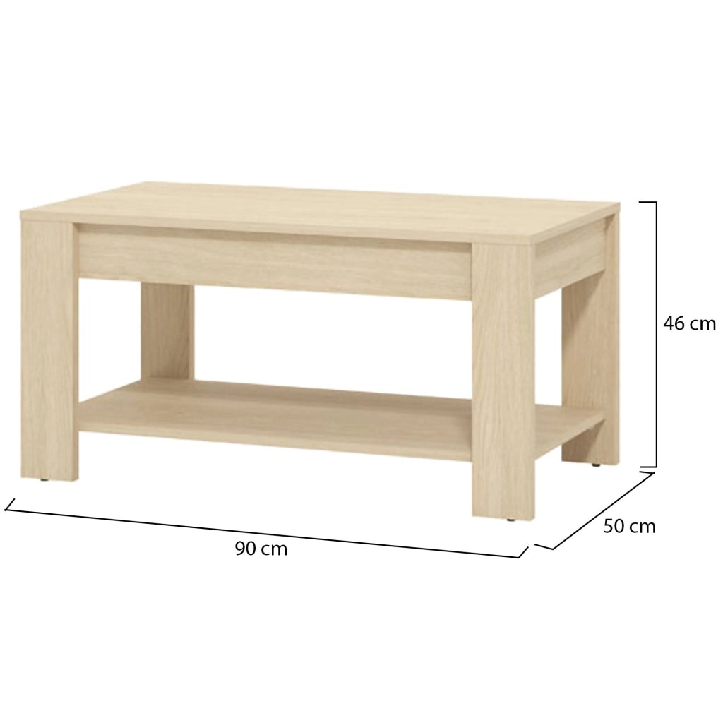Signa, Tavolino da Salotto un Vano, 90x49.5x45.5h cm Marrone Rovere