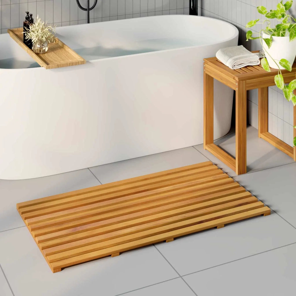Tappeto da bagno Tinta unita Marrone 100 x 53 x 2,5 cm legno 42025261
