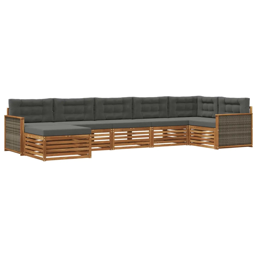 Set di divani da esterno 7 pz Naturale e Antracite 3383620