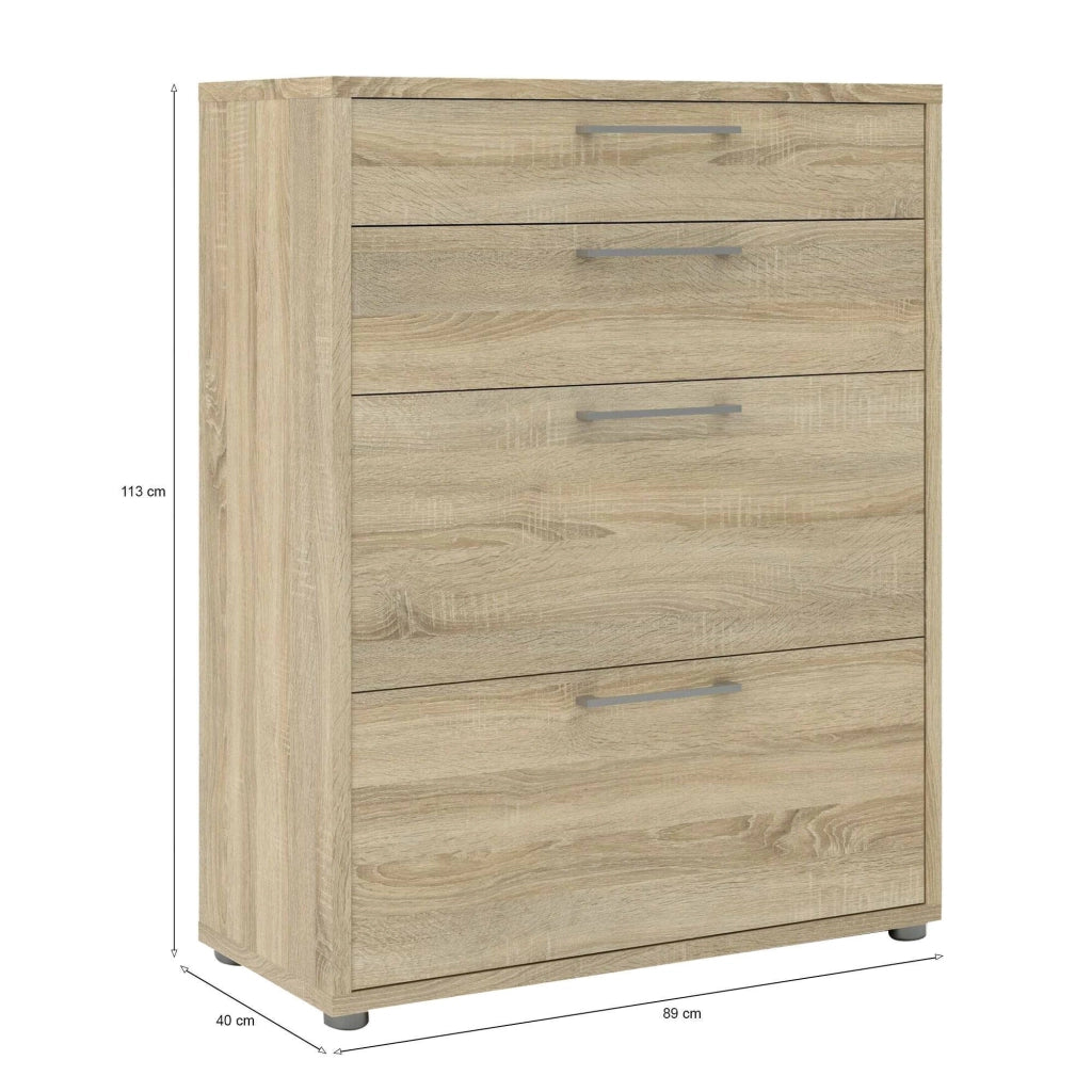 Credenza Anghiari, Buffet da soggiorno, Madia da salotto, Dispensa da cucina, 89x40 h113 cm, Quercia