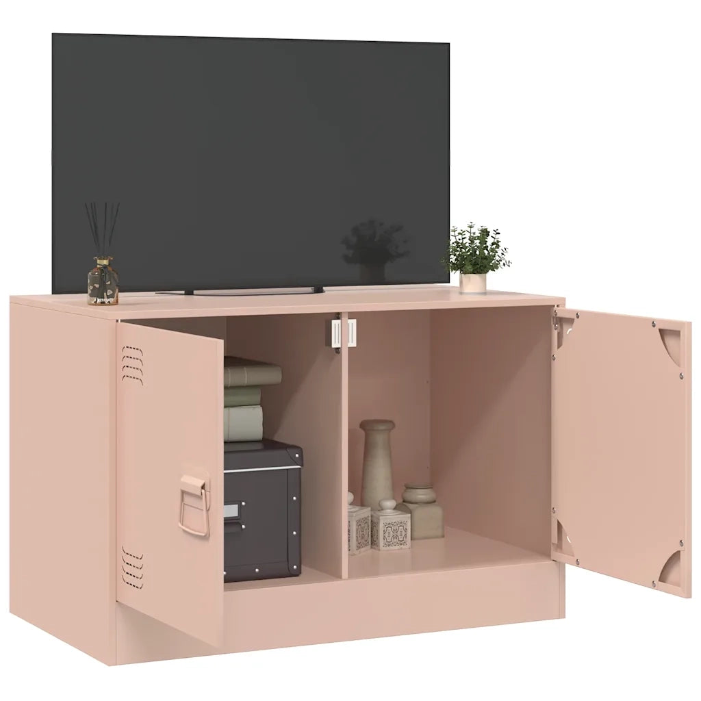 Mobile TV-Credenza per TV-Console TV Rosso 67x39x44 cm in Acciaio 592231