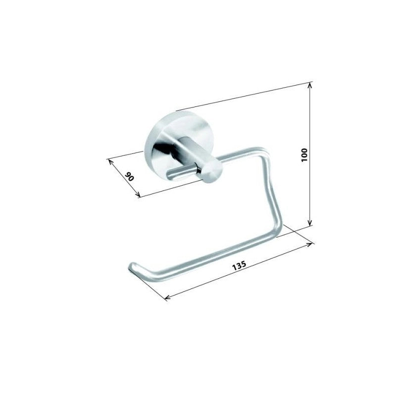 Dispenser carta igienica NEO senza coperchio in acciaio 10x9x13,5cm