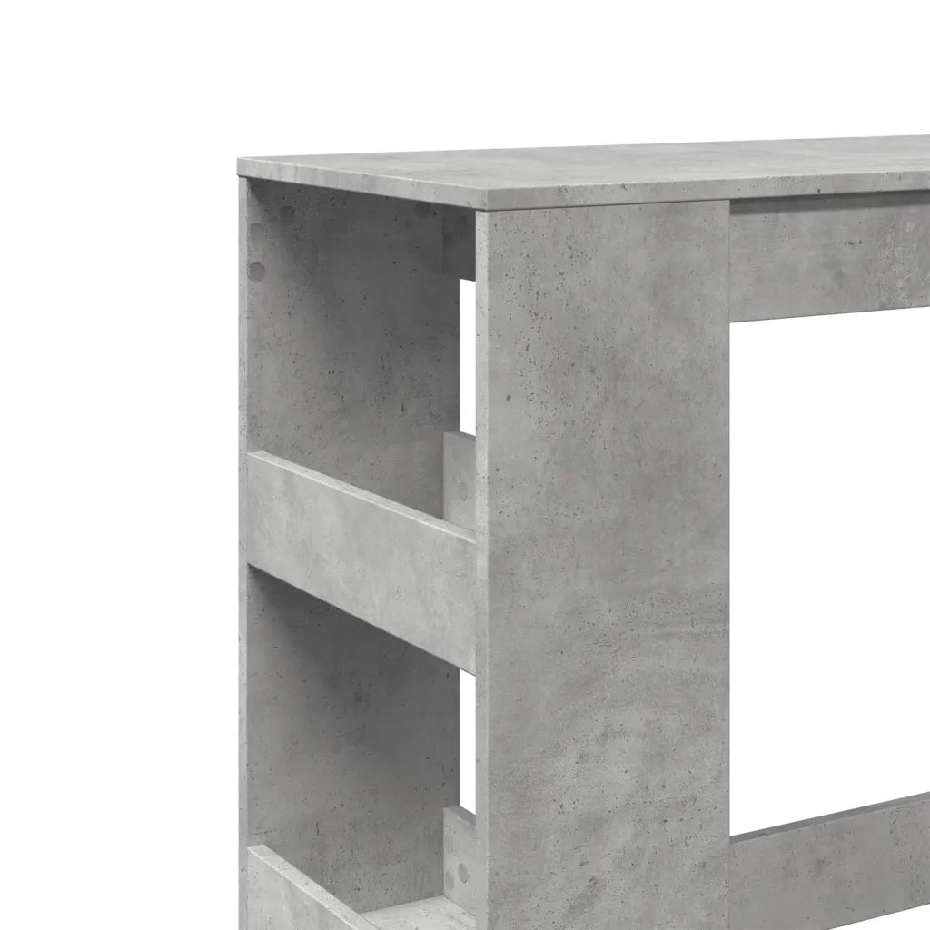 vidaXL Tavolo Bar con Rastrelliera Grigio 90x40x103,5 cm Multistrato