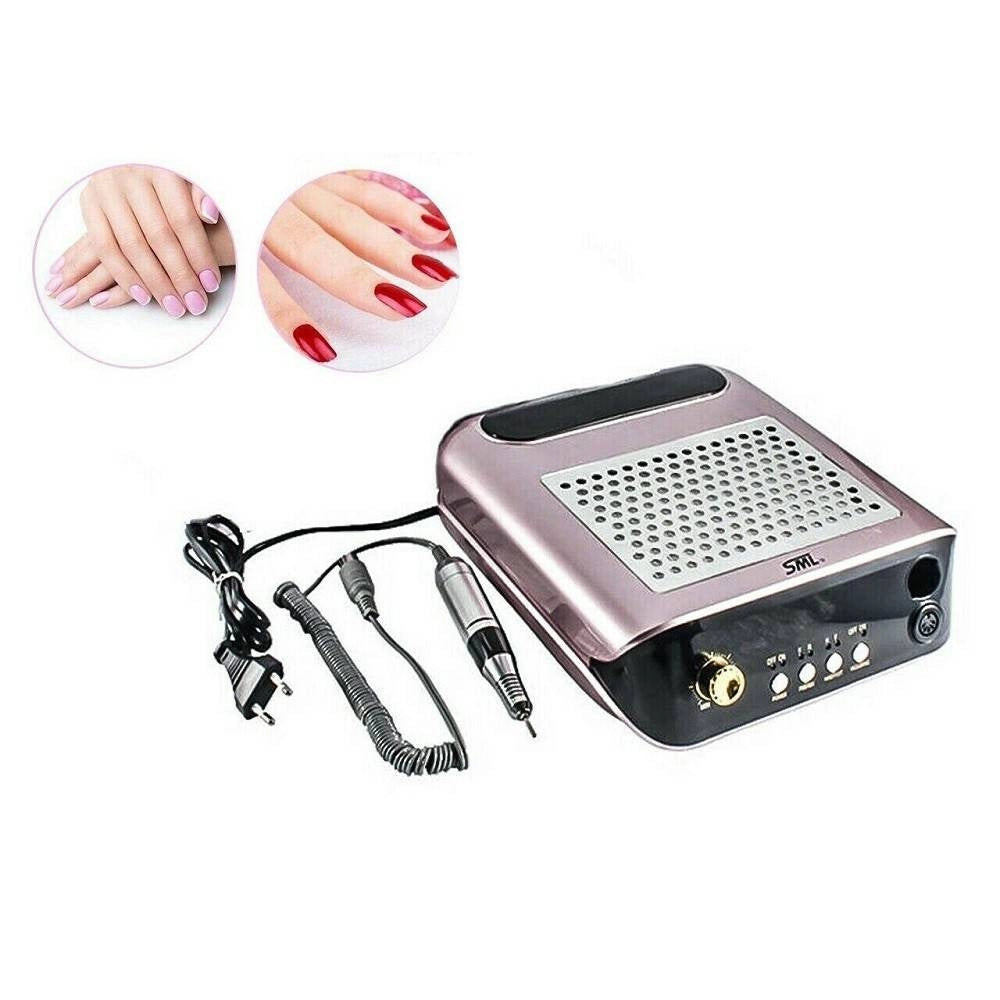 Trade Shop - Kit Fresa Unghie M2 Aspiratore Da Tavolo 68w Manicure Pedicure Nail Art Estetica -