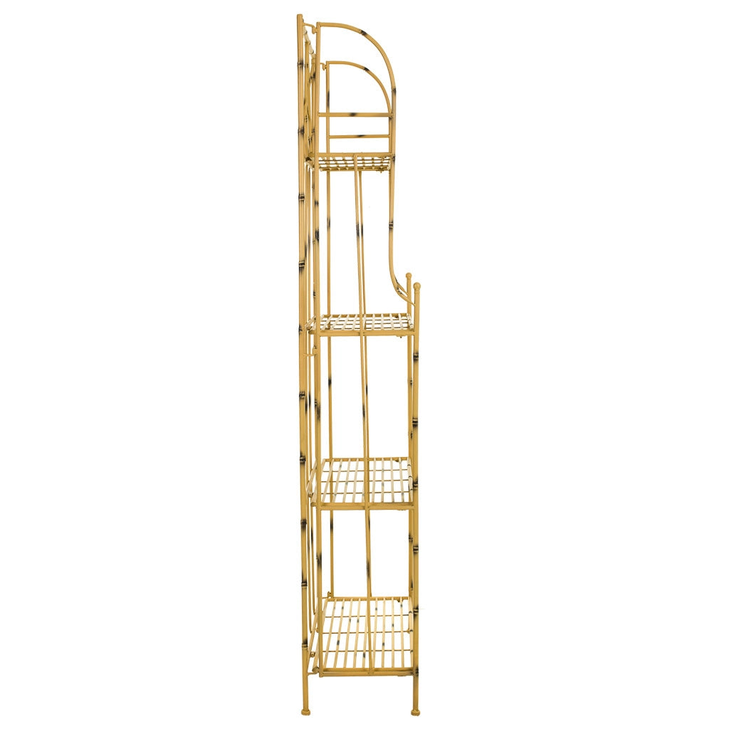 Scaffale in ferro battuto giallo 60x28x160h