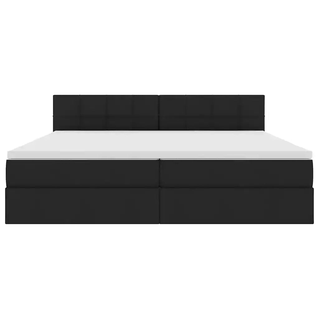 Letto con contenitore e materasso Nero 200 x 200 cm 3370532