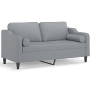 Divano | Divano da soggiorno | Sofa a 2 Posti con Cuscini Grigio Chiaro 140 cm in Tessuto