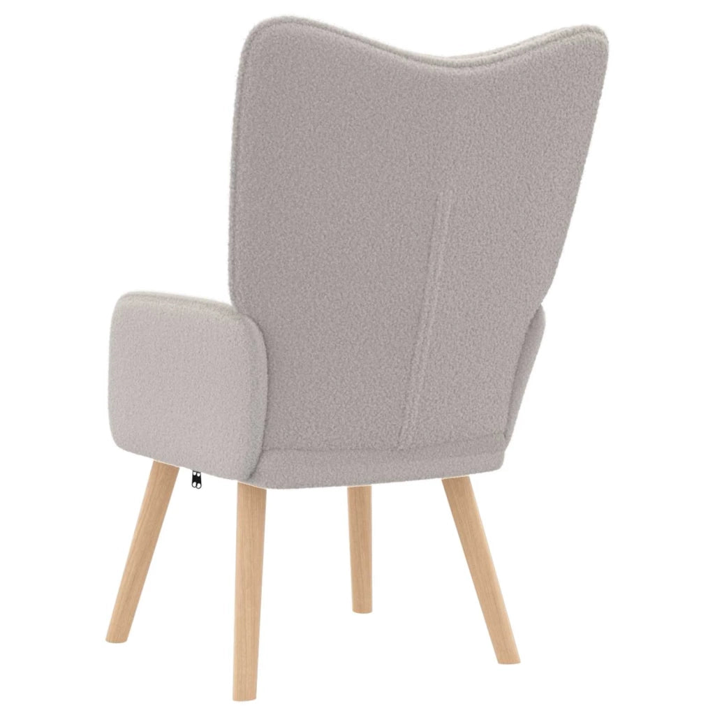 Poltrona | Sedia Relax Grigio chiaro 62 x 67 x 95,5 cm Tessuto Sherpa