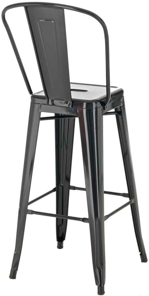 Set 4 Sgabelli Con Schienale Aiden In Metallo nero