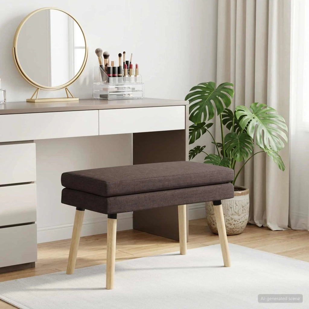 Panchina a doppio strato Marrone Scuro 80 x 40 x 47 cm Tessuto 42038435