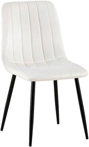 Sedia Dijon in velluto o tessuto Velluto,bianco crema