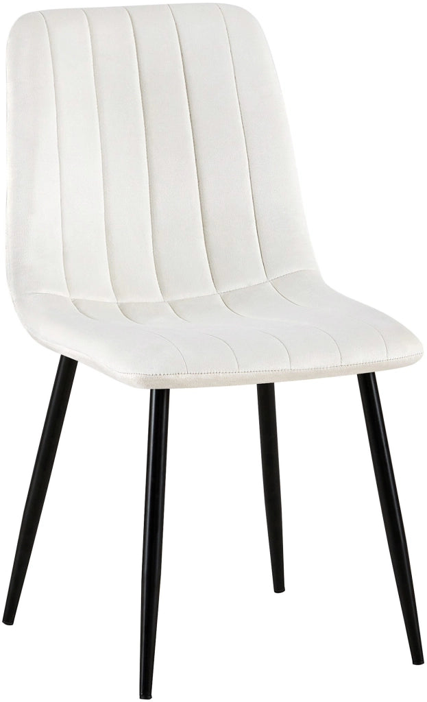 Sedia Dijon in velluto o tessuto Velluto,bianco crema