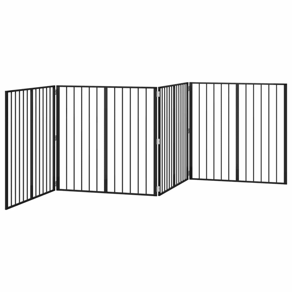 Cancello per cani 4 pcs Nero 100 x 100 cm Acciaio zincato 891990