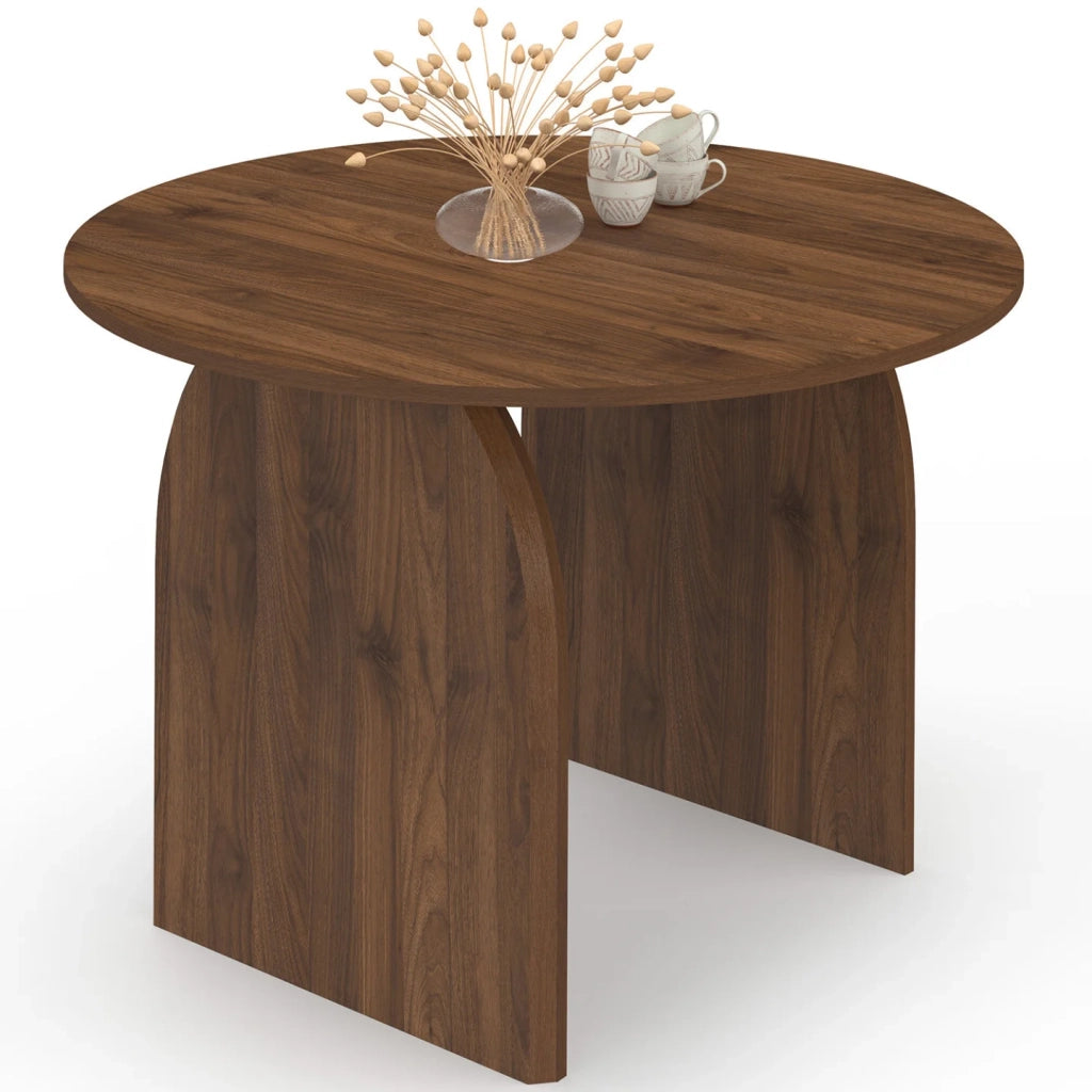 IDMarket - Tavolo da pranzo allungabile ovale in stile Japandi EDITH, da 4 a 8 persone, effetto noce, 110-150 cm