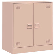 Credenza cassettiera armadio mobile contenitore organizer per cucina soggiorno salotto 67 x 39 x 73 cm acciaio rosa 02_0036207