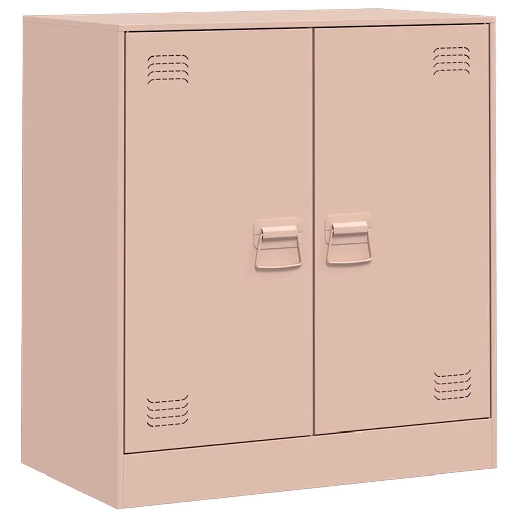 Credenza cassettiera armadio mobile contenitore organizer per cucina soggiorno salotto 67 x 39 x 73 cm acciaio rosa 02_0036207