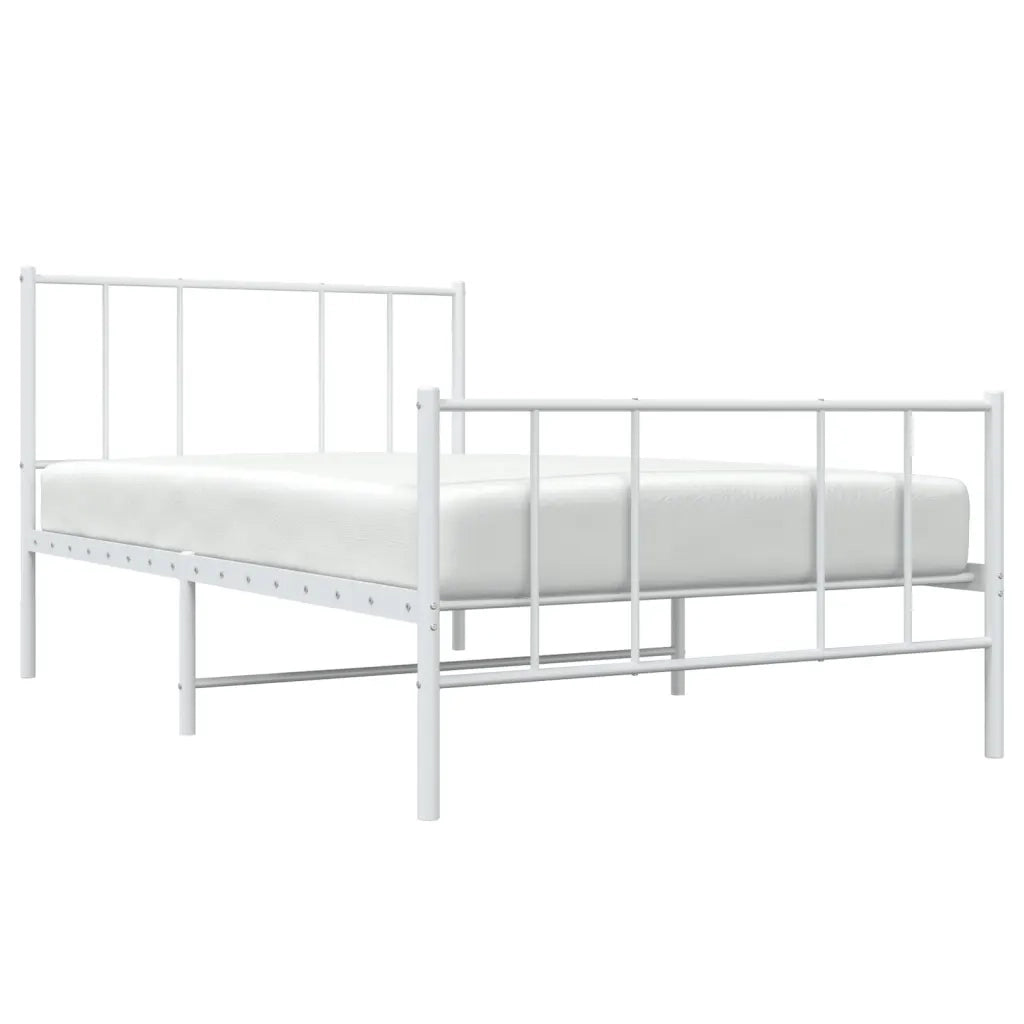 Giroletto con Testiera e Pediera Metallo Bianco 107x203 cm 352543