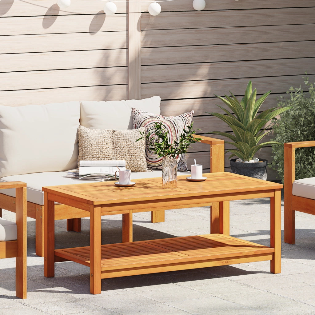 Tavolino da caffÃ¨ 110x55x45 cm in legno massello di acacia
