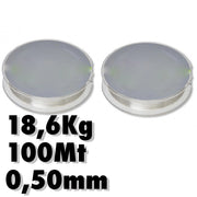 Trade Shop - 2 Rotoli Lenza 0.50mm 18.6kg 100 Metri Ciascuno Carbonio Pesca Super Resistenza -