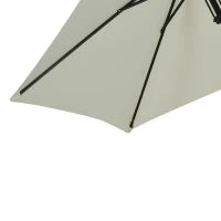 Ombrellone da Giardino Inclinabile a Spinta Manuale con Ventilazione in Metallo Poliestere ad Alta Densità 180g/m², Grigio Chiaro