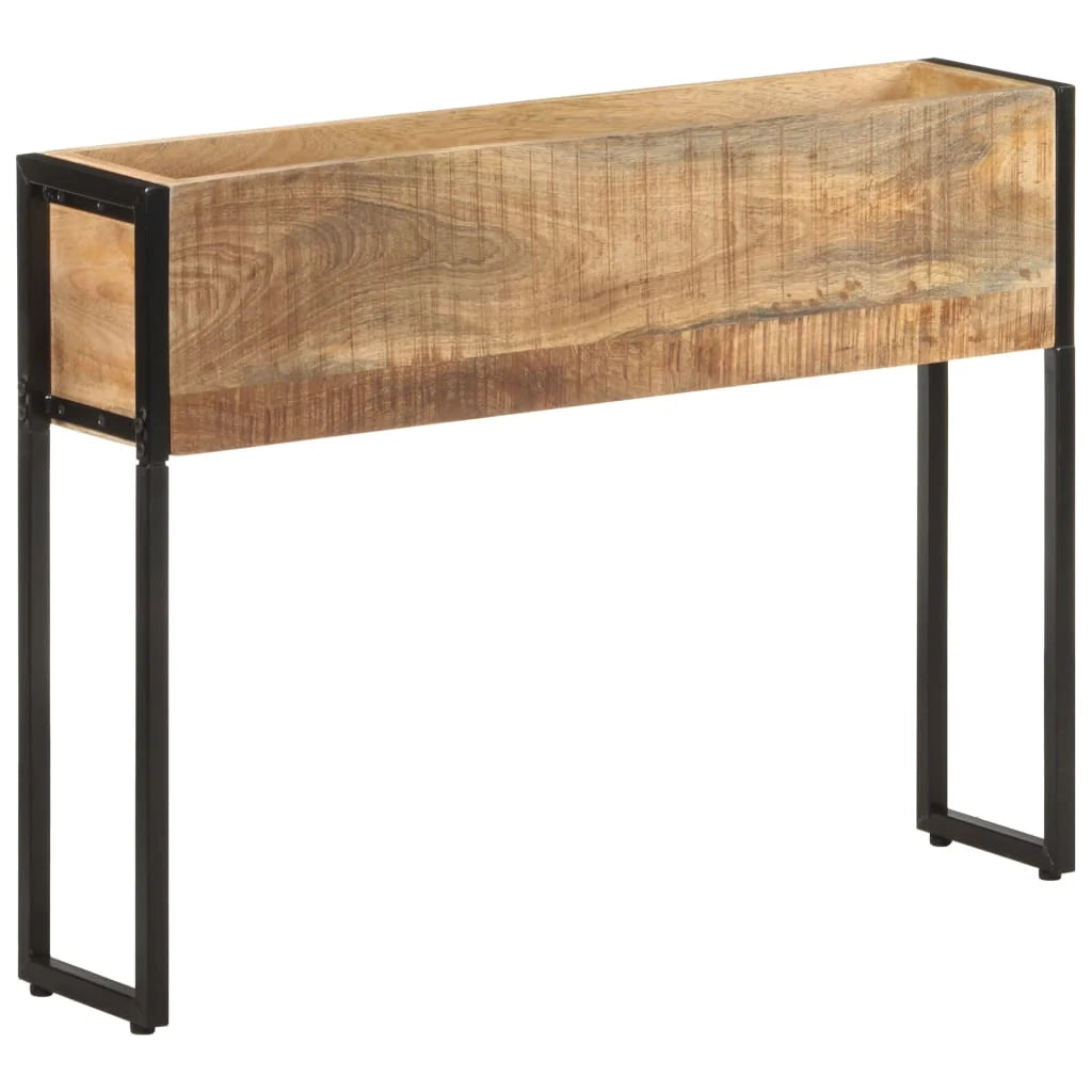 Fioriera rialzata per piante fiori terrazza giardino 90 x 20 x 68 cm legno di mango marrone grezzo 02_0037962