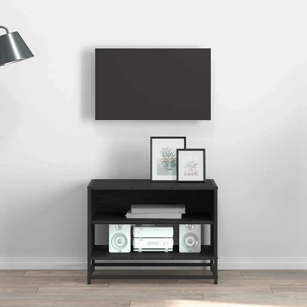 Mobile TV-Credenza per TV Rovere Nero 61 x 40 x 46 cm Legno multistrato