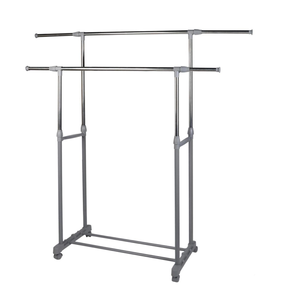 MAURY'S STORAGE APPENDIABITI DOPPIO ESTENSIBILE CON RUOTE IN COLORE SILVER