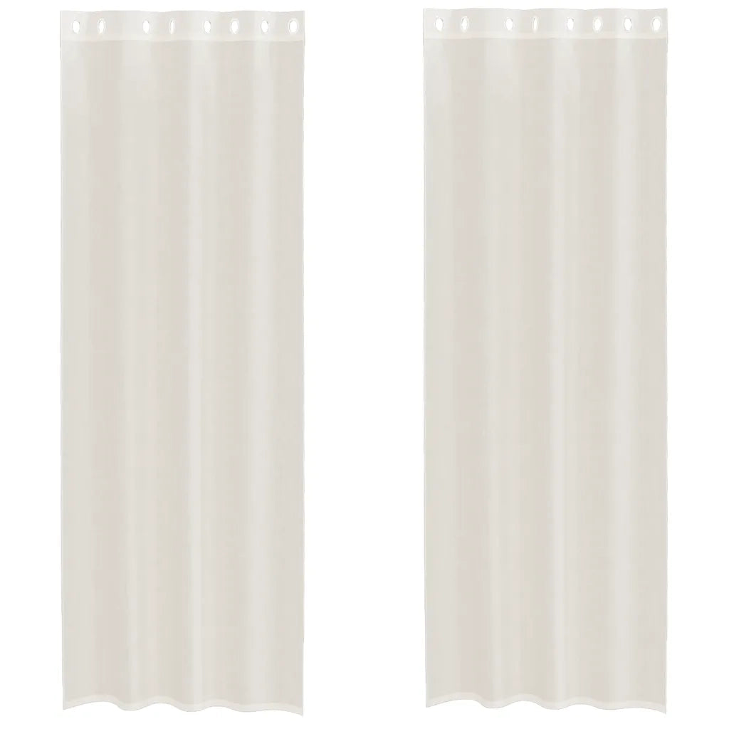 Tende in Voile con Occhielli 2 pz Crema 140x260 cm 4102075