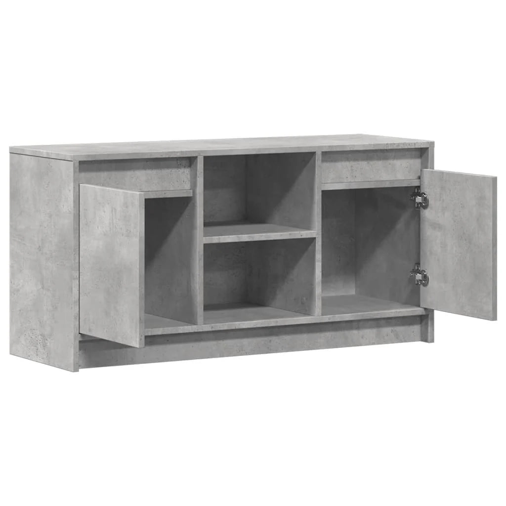 Mobile TV multimediale mensola TV credenza mobile TV per sala da pranzo soggiorno camera da letto con illuminazione a LED 100 x 34 x 50 cm legno ingegnerizzato grigio 02_0026432