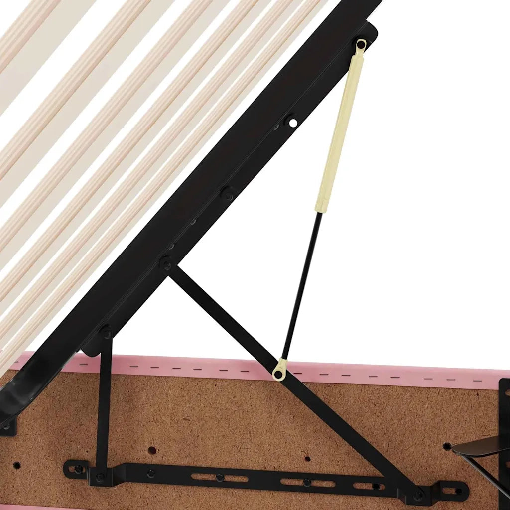 Letto con contenitore LED e materasso Rosa 90 x 190 cm Velluto