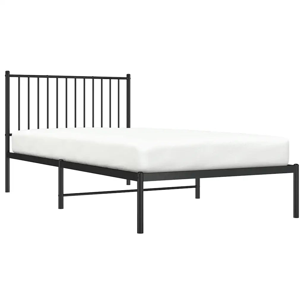 Giroletto con Testiera Metallo Nero 100x200 cm 350859